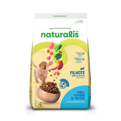Ração Naturalis para Cães Filhotes de Todos os Portes Sabor Peru, Frango e Frutas 15kg