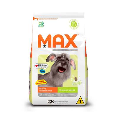 Ração Max para Cães Sênior de Porte Pequeno sabor Frango e Arroz 3kg