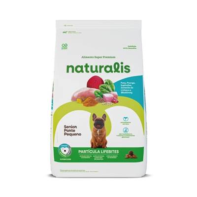 Ração Naturalis Lifebites Cães Sênior Porte Pequeno sabor Peru, Frango, Legumes e Frutas 12kg