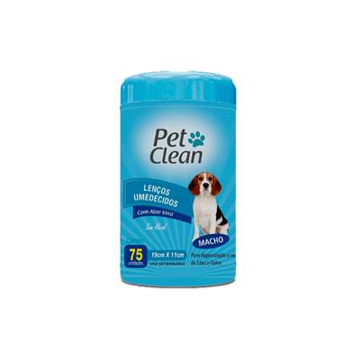 Lenços Umedecidos Pet Clean Macho 75 unidades