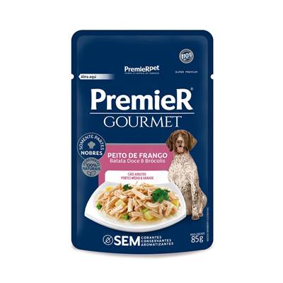Ração PremieR Gourmet para Cães Adultos de Porte Médio e Grande sabor Frango 85g