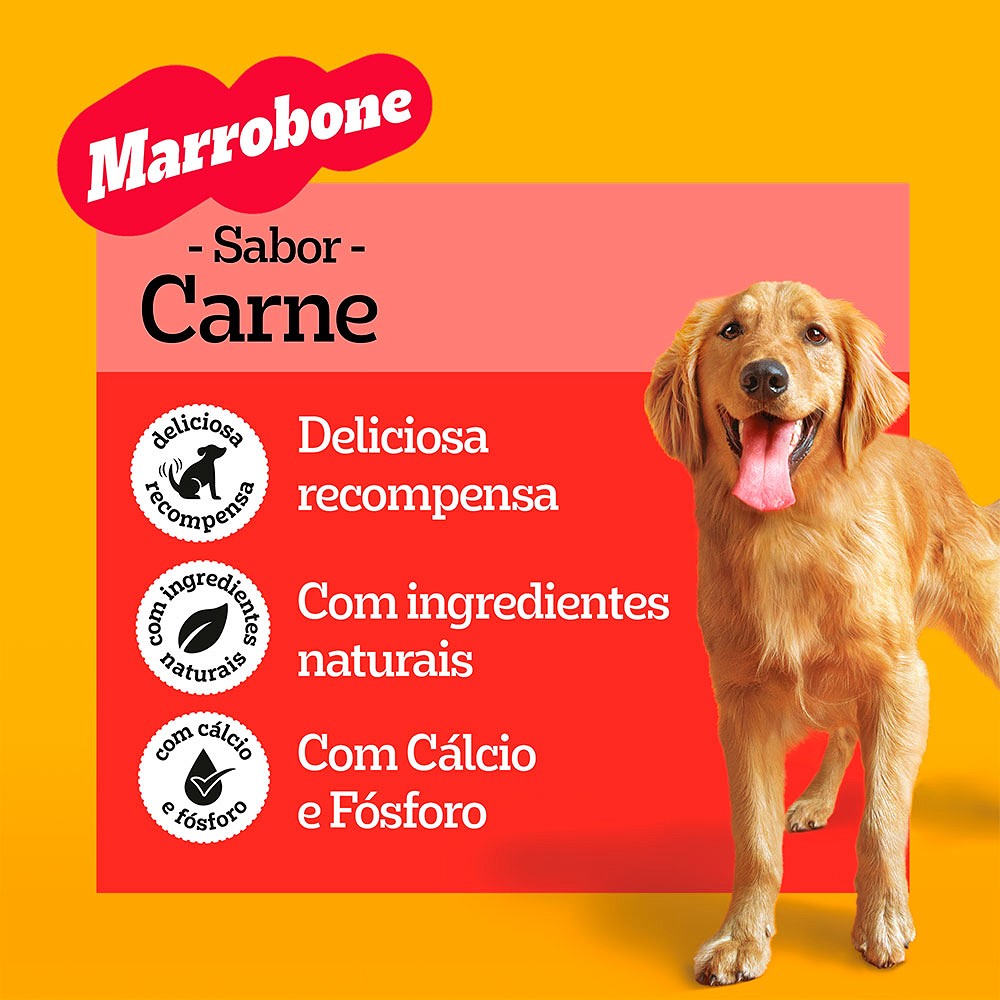Biscoito Pedigree Biscrok Marrobone para Cães Adultos Sabor Carne