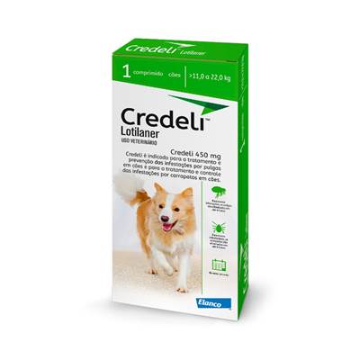 Antipulgas e Carrapatos Credeli para Cães de 11kg a 22kg - 450mg 3 comprimidos