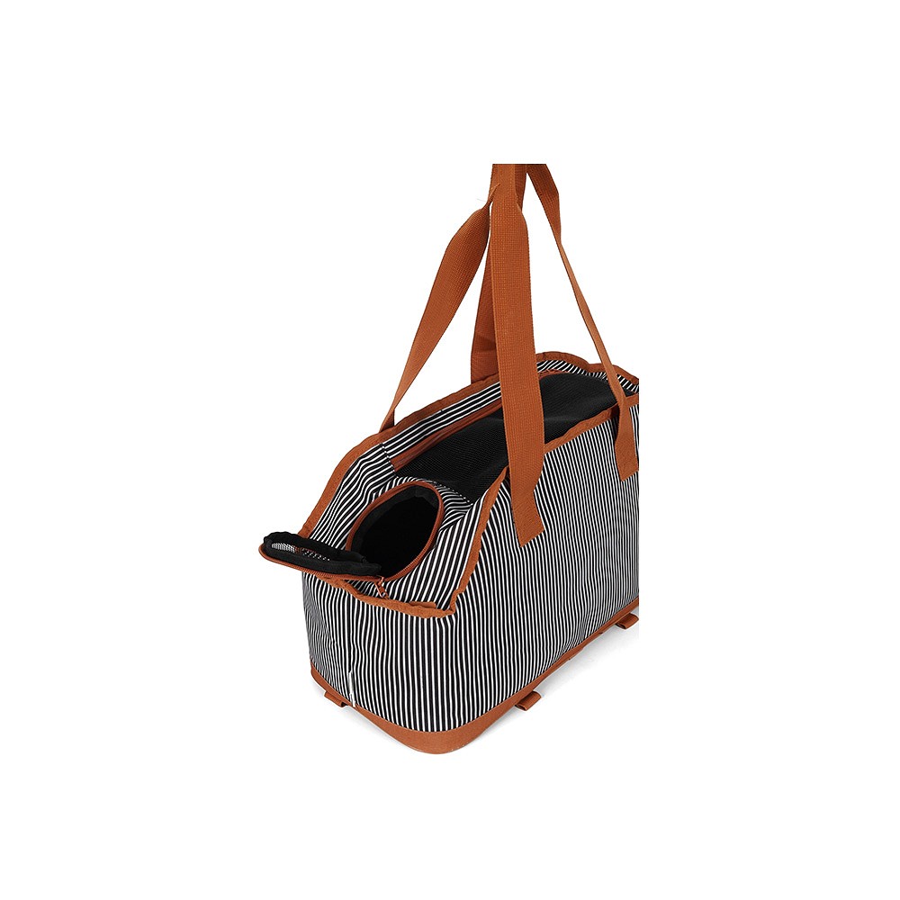 Bolsa de Transporte Up4You Snoopy Listrada Marrom para Cães e Gatos