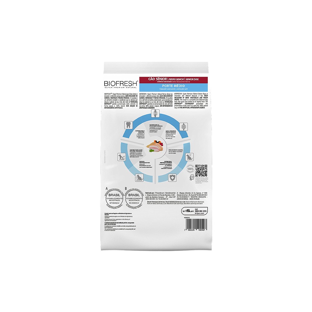 Ração Biofresh para Cães Senior de Porte Médio