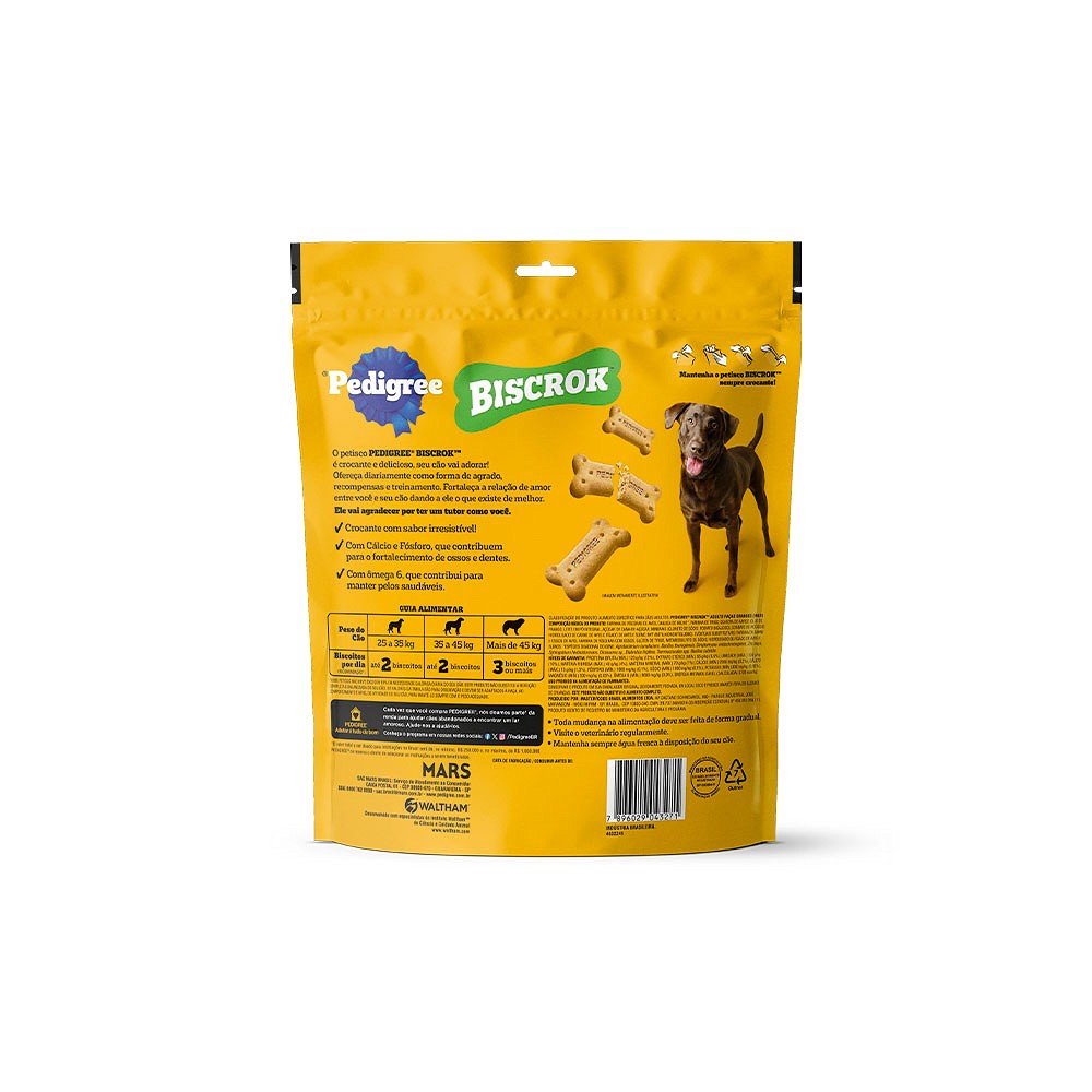 Biscoito Pedigree Biscrok Maxi para Cães Adultos de Raças Grandes