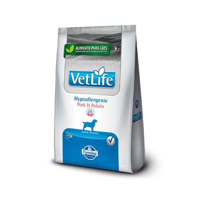 Ração Vet Life Hypoallergenic Pork e Potato para Cães 2kg
