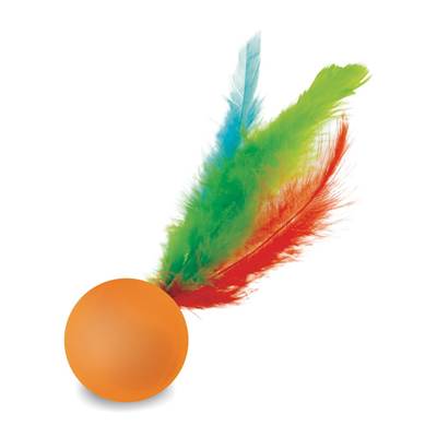 Brinquedo Líder Bola com Penas para Gatos - Cores Sortidas U