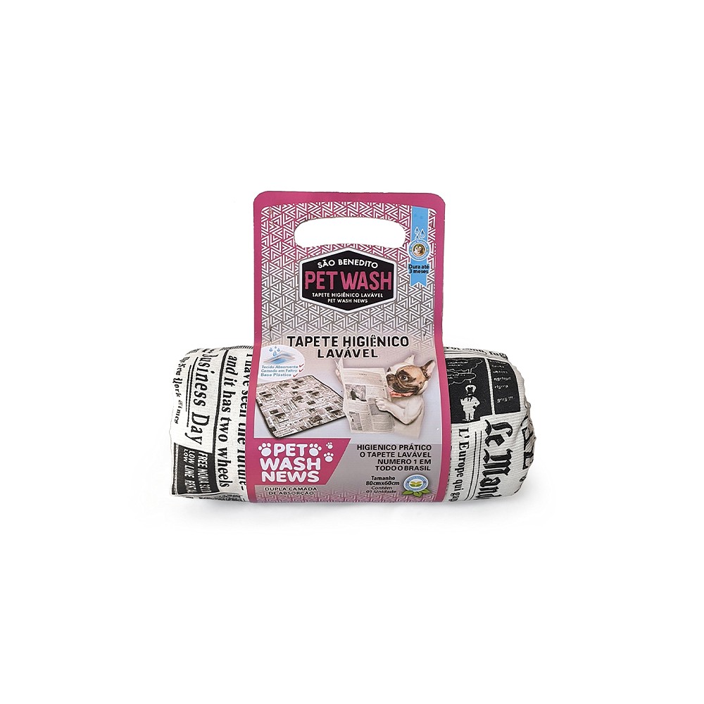 Tapete Higiênico Lavável Pet Wash News Jornal para Cães