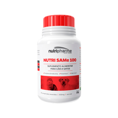 Suplemento Alimentar Nutri SAMe 100 para Cães e Gatos 30 comprimidos