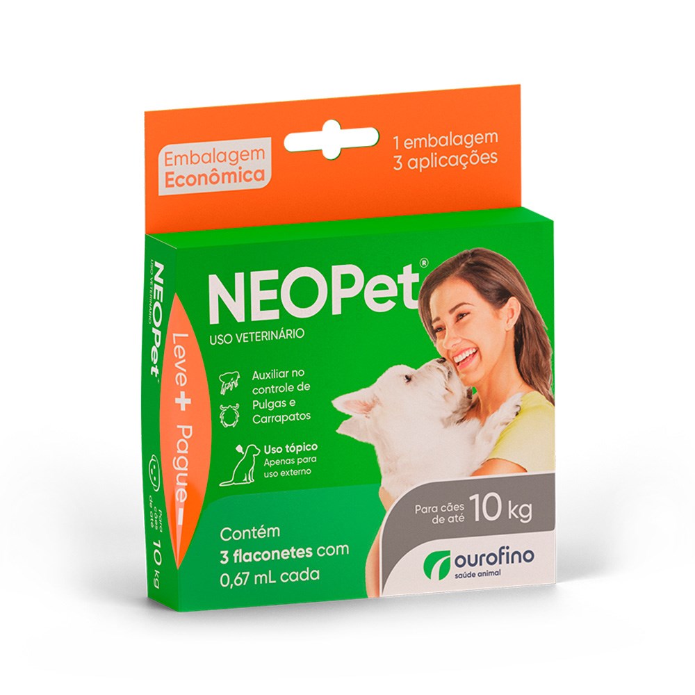 Antipulgas e Carrapatos Neopet Ourofino para Cães até 10kg - 0,67ml