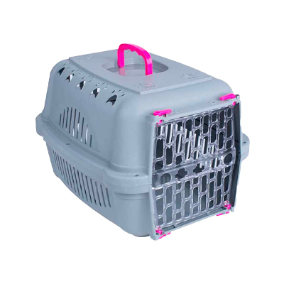 Caixa de Transporte DuraPets Elegance Pink para Cães e Gatos Tam 2