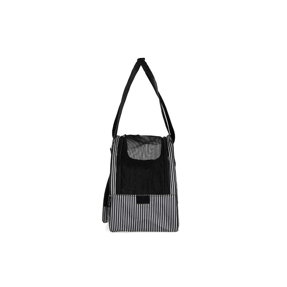 Bolsa de Transporte Up4You Snoopy Listrada Preta para Cães e Gatos