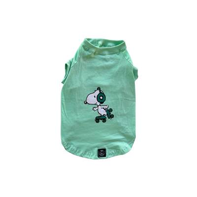 Camiseta Snoopy Rollin Verde para Cães P