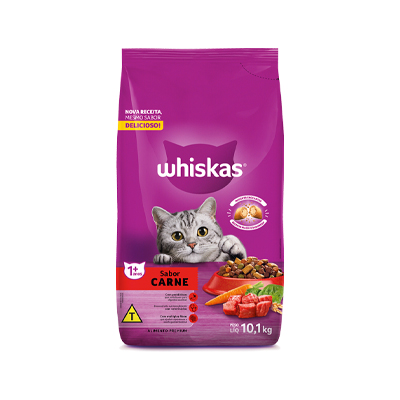 Ração Whiskas para Gatos Adultos sabor Carne 0,9kg