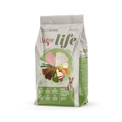 Ração Quatree Life para Cães Filhotes Raças Médias e Grandes Sabor Frango e Arroz 15kg