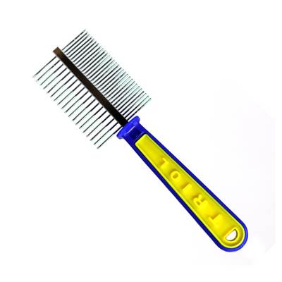 Pente Duplo Savana 49 Dentes com Cabo de Plástico para Cães e Gatos U