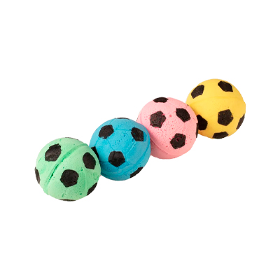 Brinquedo Jambo Bolinha Futebol Colorido para Gatos 4 Unidades
