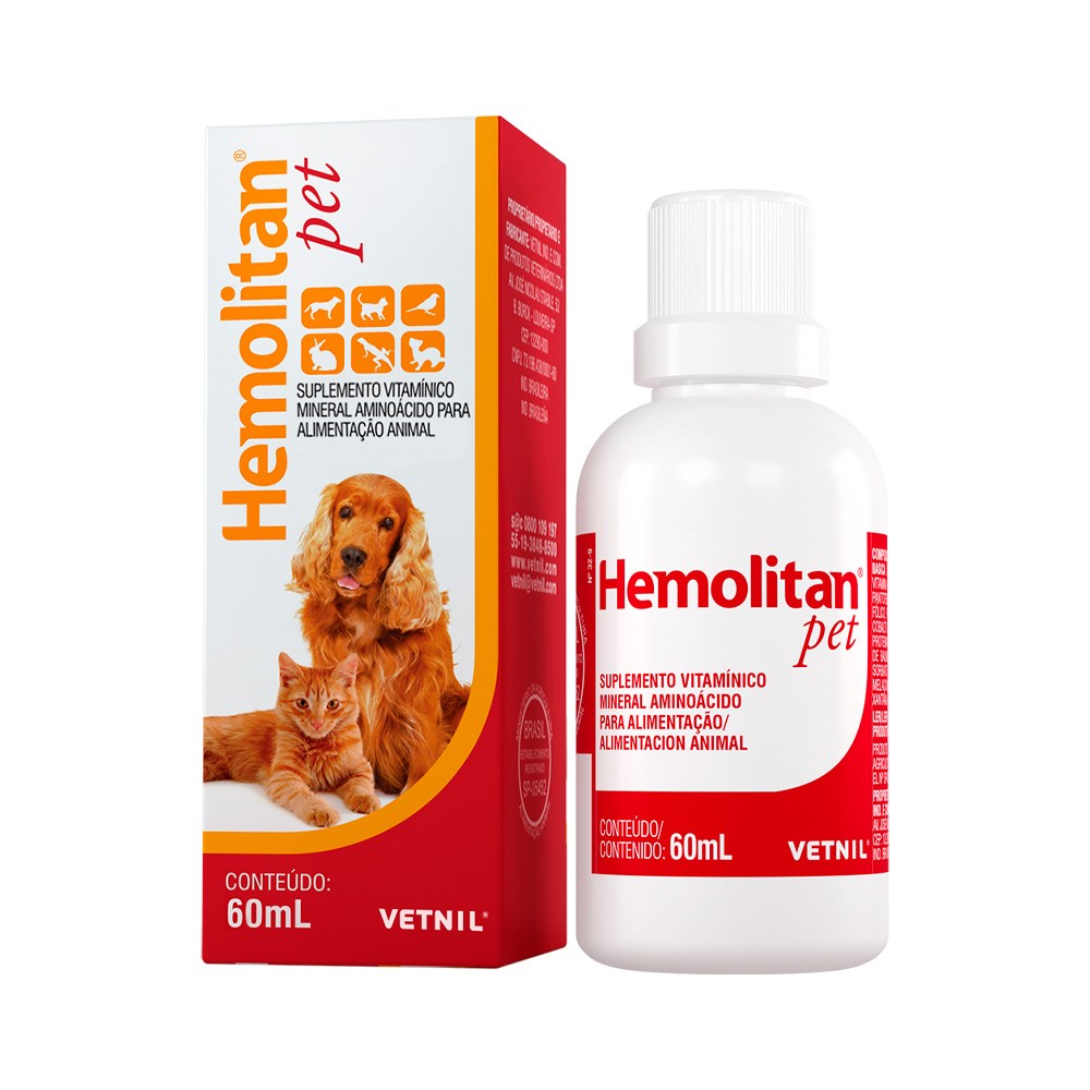 Suplemento Vitamínico Mineral Hemolitan Pet 