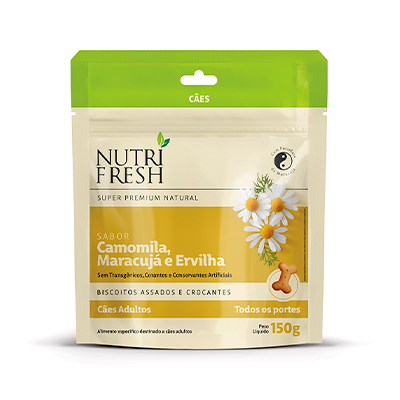 Biscoito Nutrifresh Natural Sabor Camomila, Maracujá e Ervilha para Cães Adultos 150g