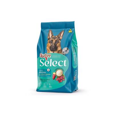 Ração Quatree Select para Cães Adultos de Porte Médio e Grande sabor Carne com Arroz e Batata Doce 20kg
