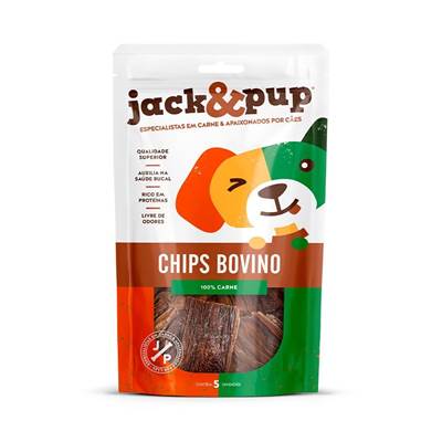 Petisco Jack&Pup Chips Bovino para Cães 5 unidades