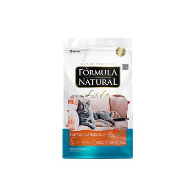 Ração Fórmula Natural Life para Gatos Castrados 7+ Sabor Frango e Salmão 1kg