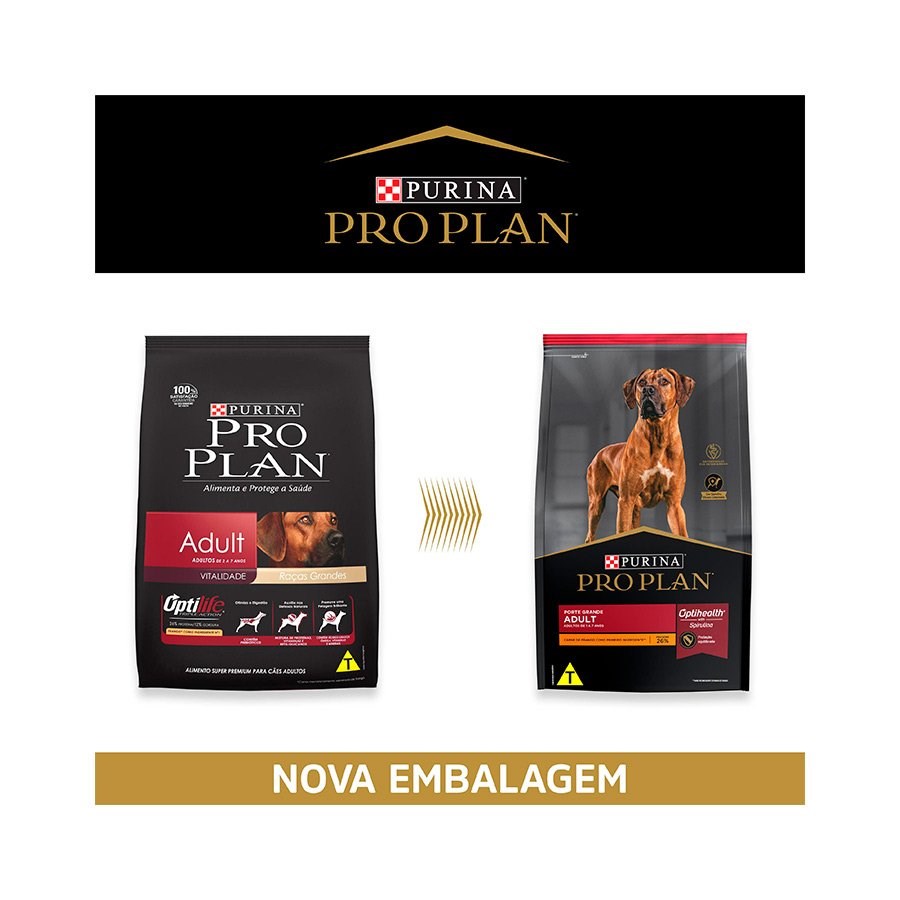 Ração Pro Plan Adult Optilife para Cães Adultos de Raças Grandes sabor Frango & Arroz