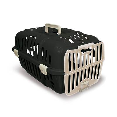 Caixa de Transporte Furacão Pet Joy Preta para Cães e Gatos Tam 1