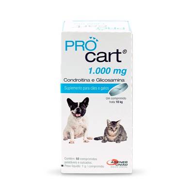 Suplemento Pro Cart - Condroitina e Glicosamina para Cães e Gatos 60 comprimidos