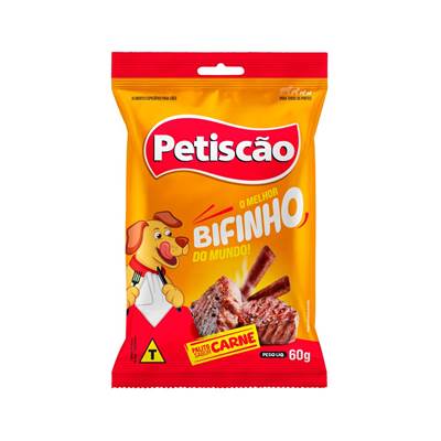 Snack Petiscão Bifinho Palito sabor Carne para Cães 60g