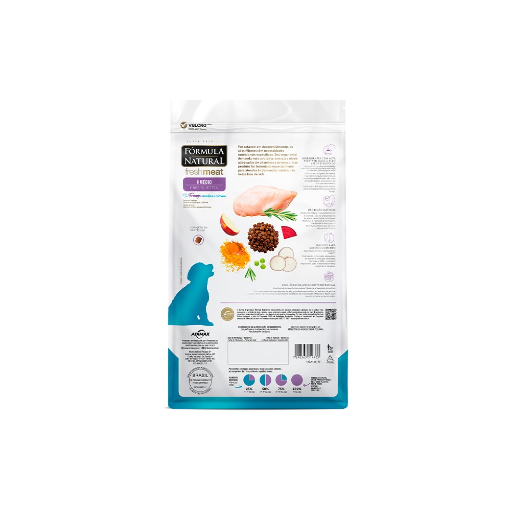 Ração Fórmula Natural Fresh Meat para Cães Filhotes de Porte Médio 