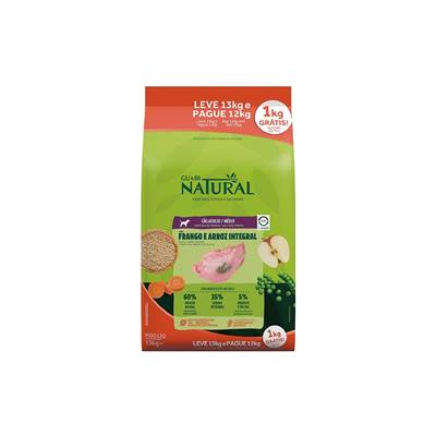 Ração Guabi Natural Cães Adultos Raças Médias e Grandes Frango e Arroz Bônus Bag 13 Kg
