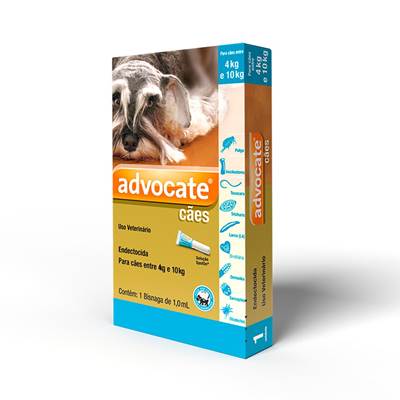 Antipulgas e Endectocida Advocate 1,0ml para Cães entre 4kg e 10kg