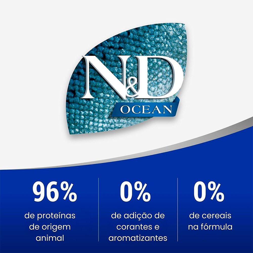 Ração N&D Ocean para Gatos Adultos sabor Badejo, Sardinha e Camarão