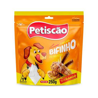 Snack Petisquinho Para Cães Palito Fino sabor Frango 250g