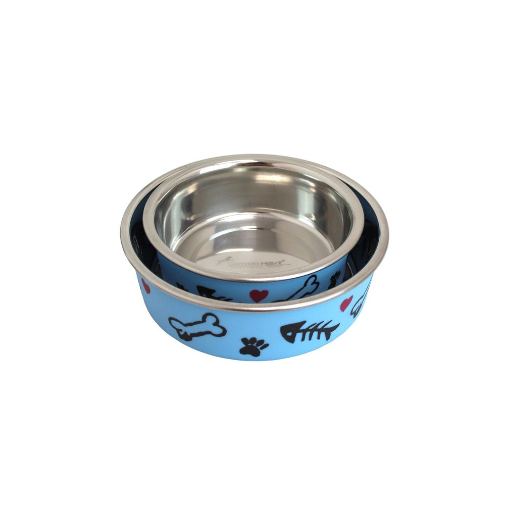 Comedouro GermanHart Tigela Inox Cutie Azul para Cães