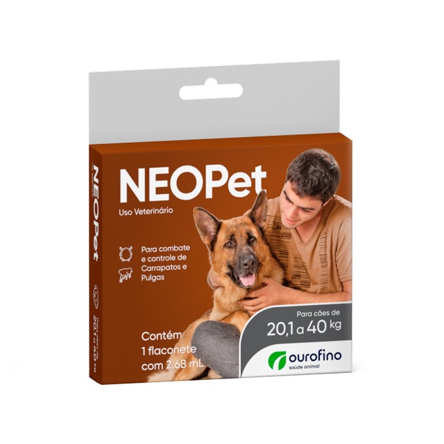 Antipulgas e Carrapatos Neopet Ourofino para Cães de 20,1kg a 40kg - 2,68ml