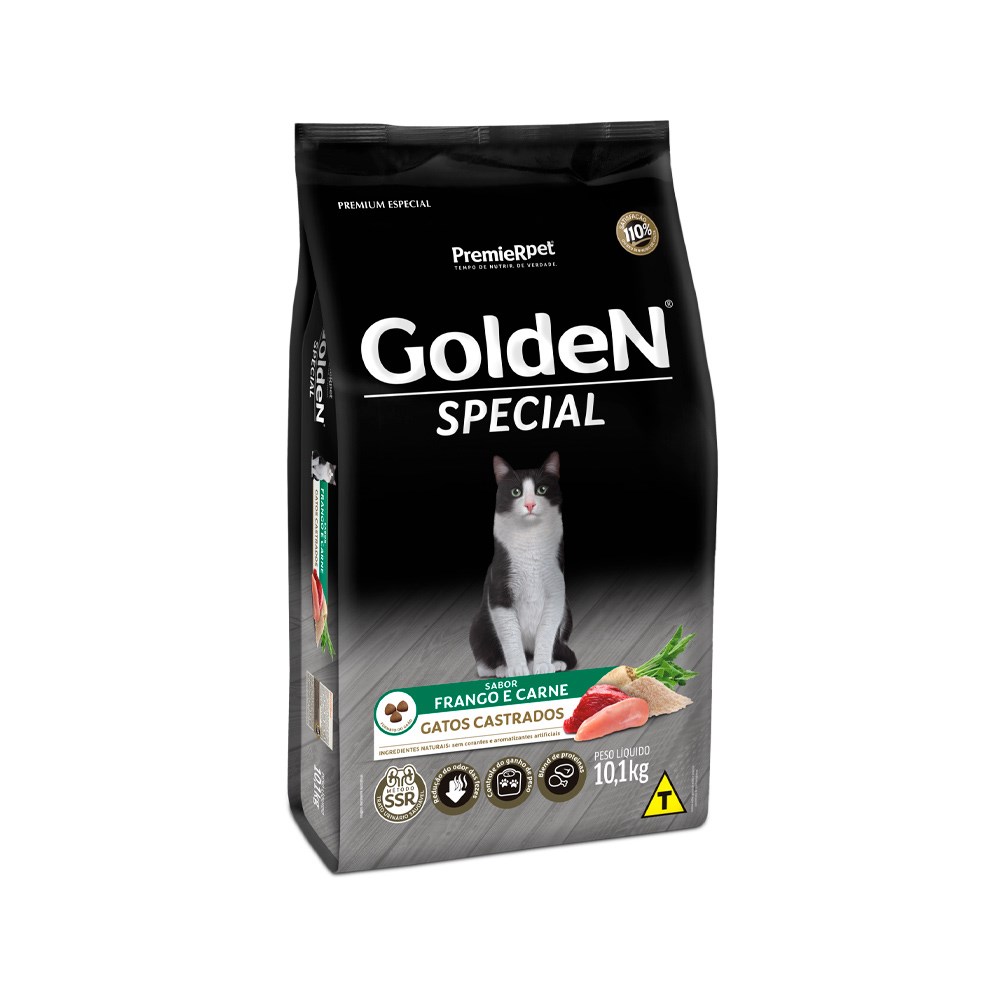 Ração Golden Special para Gatos Castrados sabor Frango e Carne