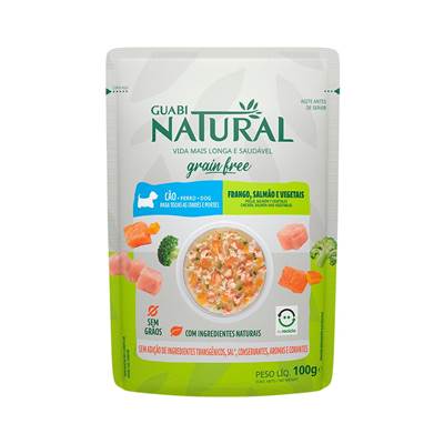 Ração Guabi Natural Grain Free Sachê para Cães Adultos sabor Salmão & Frango