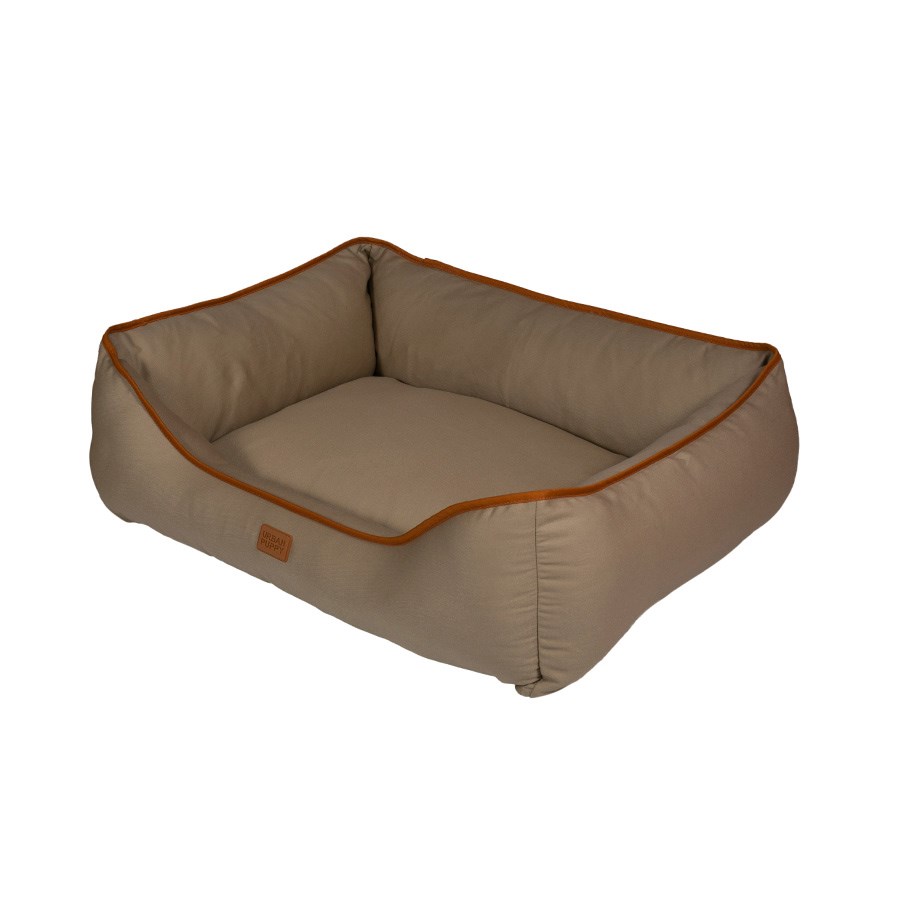 Cama Urban Puppy Retangular Confort Sarja Lisa Caqui para Cães e Gatos