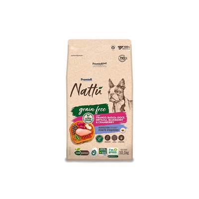 Ração Premier Nattu Grain Free para Cães Adultos porte Pequeno 10,1kg