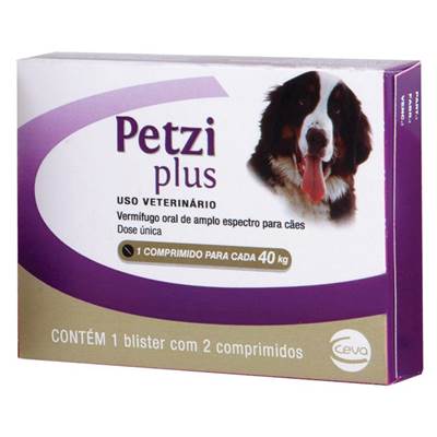 Petzi Plus Ceva para Cães de 10 a 40kg 2 comprimidos