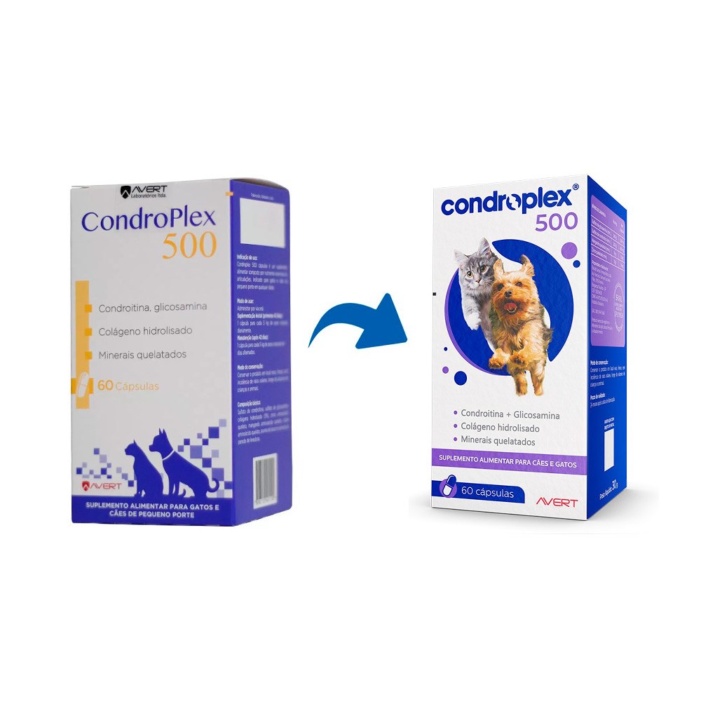 Suplemento Avert Condroplex 500 para Cães e Gatos