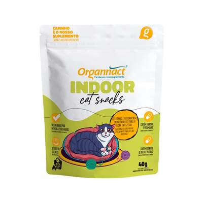 Suplemento Organnact Indoor Cat Snacks para Gatos 40g 40g