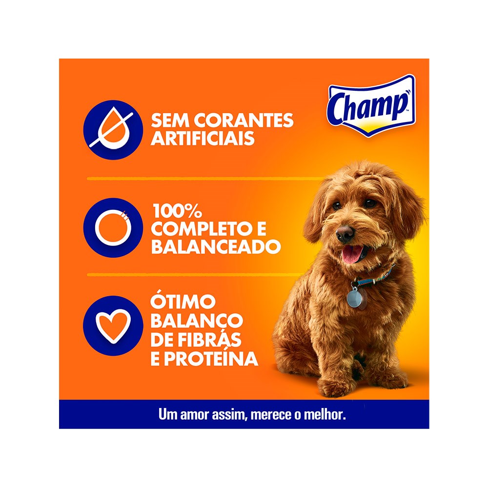 Ração Úmida Champ para Cães Adultos Sabor Caseiro Carne