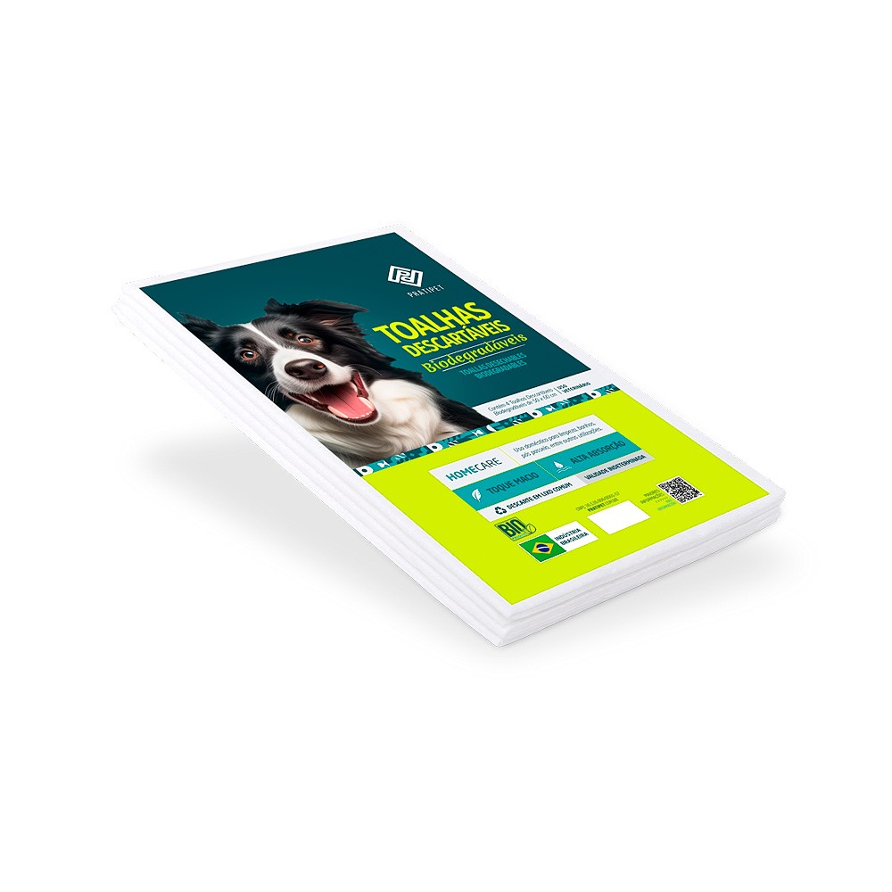 Toalha Descartável PratiPet Biodegradável para Cães