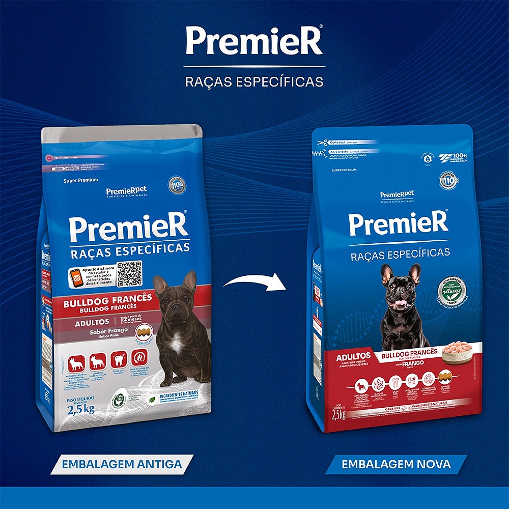 Ração Premier Raças Específicas Bulldog Francês para Cães Adultos sabor Frango
