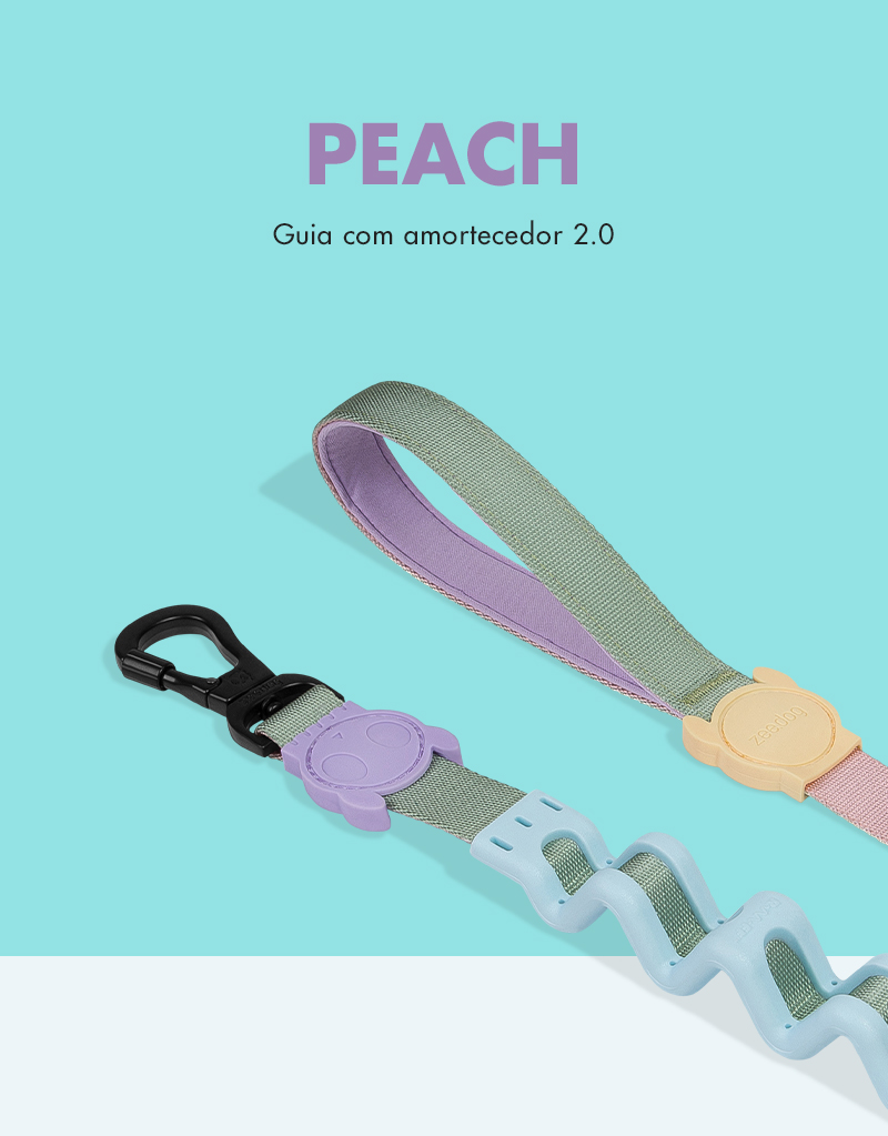 Guia com Amortecedor para Cachorros Peach
