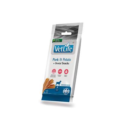 Petisco Dental Vet Life Pork Potato para Cães de Raças Médias e Grandes 100g